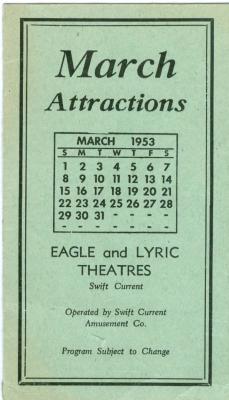 Eagle And Lyric Theatres Upcoming Films (1953-03);Eagle And Lyric Theatres Upcoming Films (1953-03)