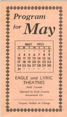 Eagle And Lyric Theatres Upcoming Films (1953-05);Eagle And Lyric Theatres Upcoming Films (1953-05)