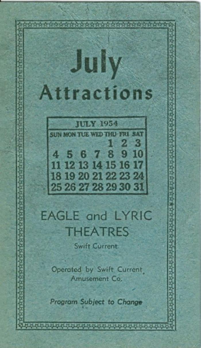 Eagle And Lyric Theatres Upcoming Films (1954-07)