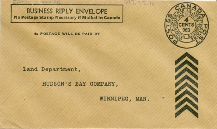 Hudson's Bay Company Envelope (c.1930s)