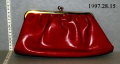 Red Leather Clutch Purse