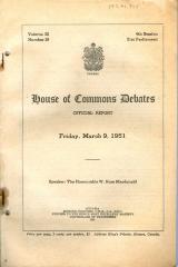 House Of Commons Transcript (1951-03-08)