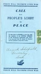 Call To A People's Lobby For Peace Invitation