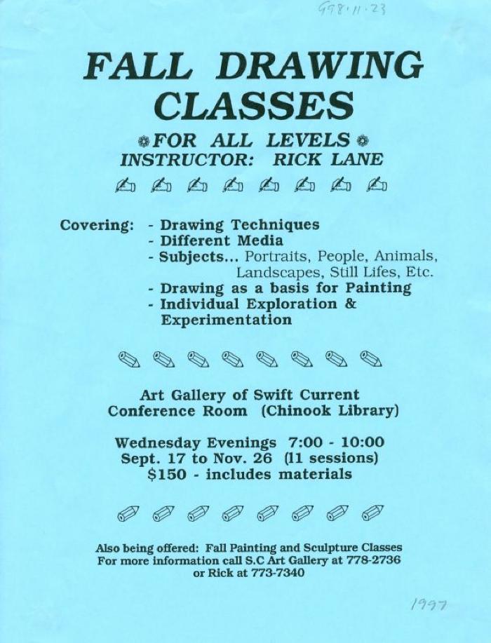 Fall Drawing Classes Art Gallery Poster