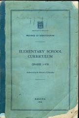 Saskatchewan Elementary School Curriculum Grades 1-8 (1941)