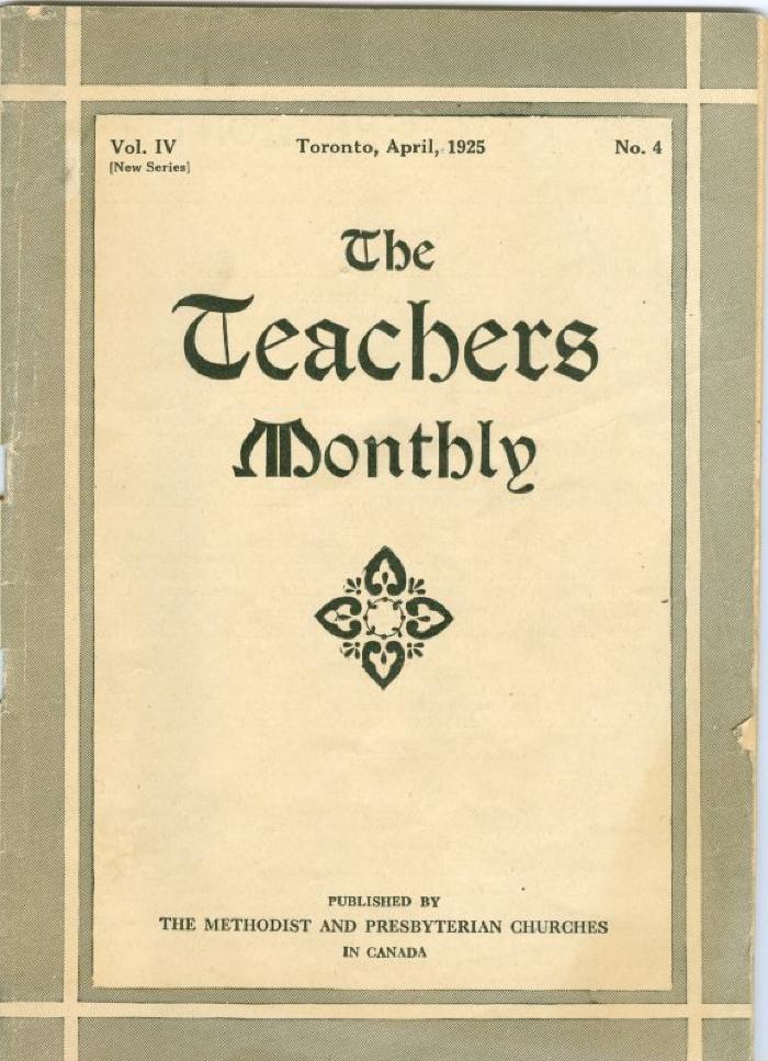 Teachers Monthly Newsletter (1925-04)