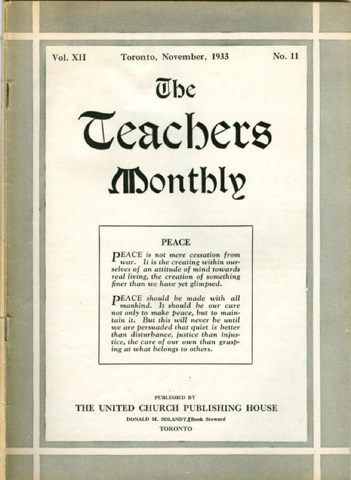 Teachers Monthly Newsletter (1933-11)