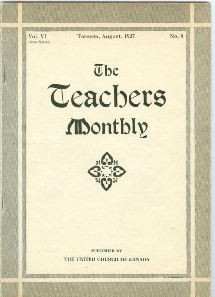 Teachers Monthly Newsletter (1927-08)