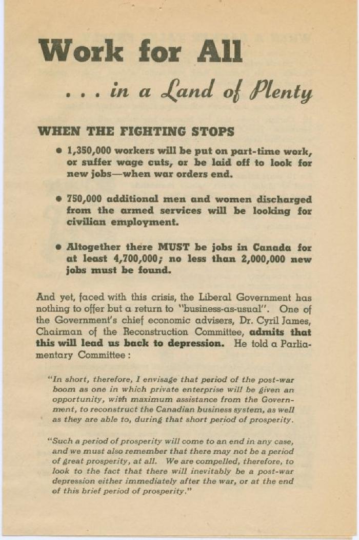 CCF Federal Election Campaign Flyer (1945-07-11)