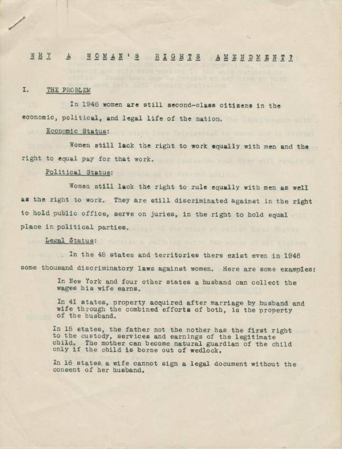 Woman's Rights Amendment (1946)