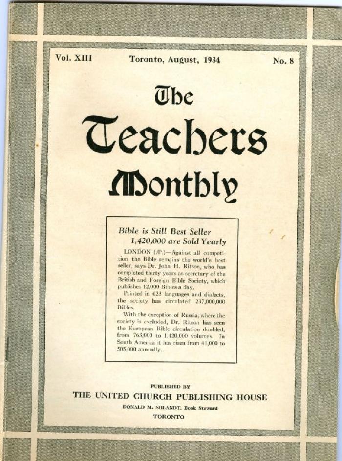 Teachers Monthly Newsletter (1934-08)