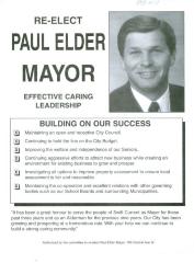 City Council Election Brochure - Paul Elder (1997-10)