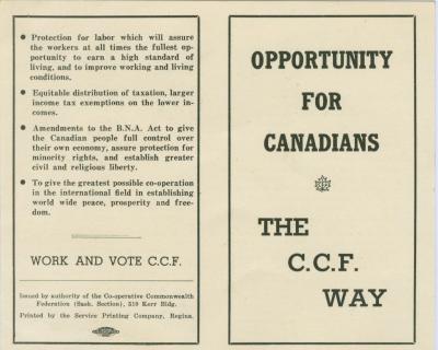 CCF Federal Election Campaign Flyer (1945-07-11)