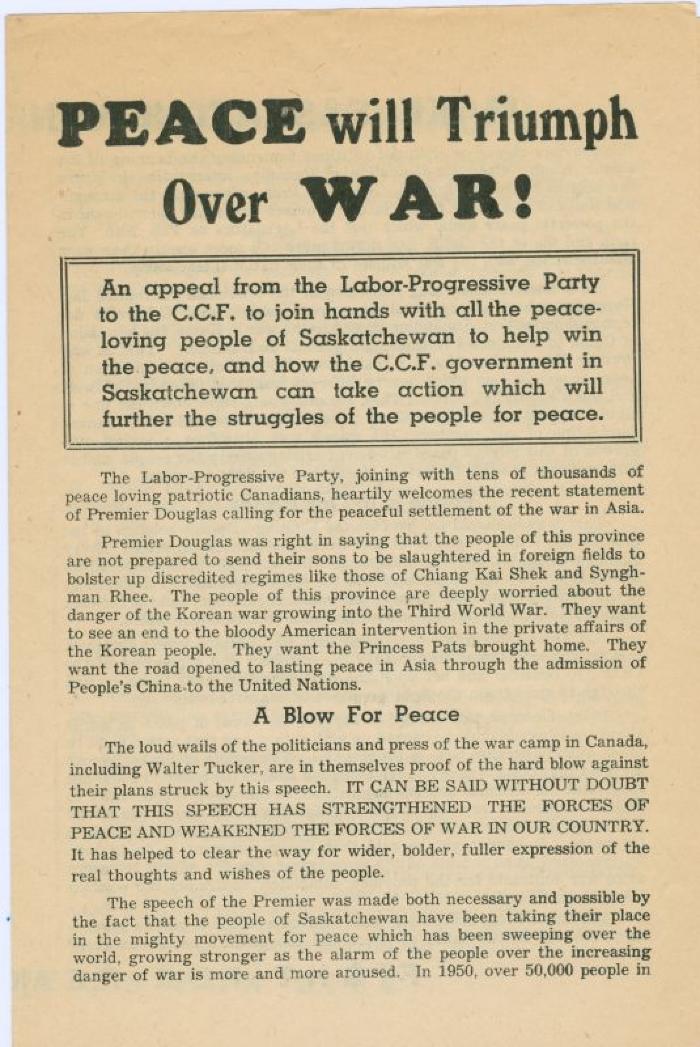 Peace Will Triumph Over War! Flyer