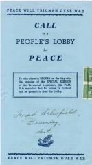 Call To A People's Lobby For Peace Invitation