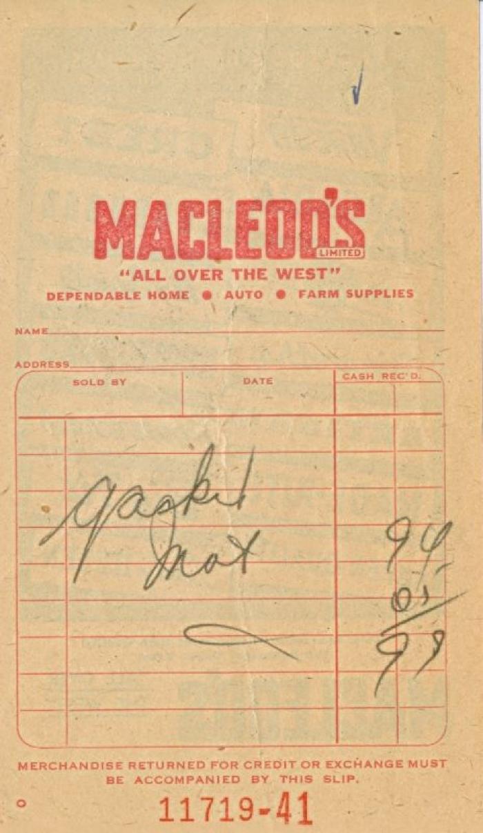 Macleod's Store Receipt