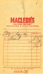 Macleod's Store Receipt (1960-11-03)