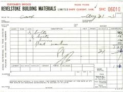 Revelstoke Building Materials Limited Receipt (1963-08-21)