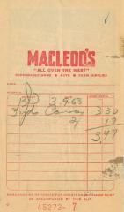 Macleod's Store Receipt (1963-03-09)