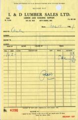 L&D Lumber Sales Limited Receipt (1961-11-17)