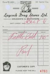 Laycock Drug Stores Limited Receipt (1961-12-08)