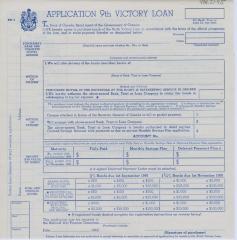 Ninth Victory Loan Application (1945)