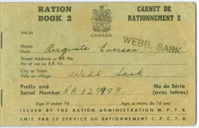 Canadian Ration Book No. 2 (c.1940s);Canadian Ration Book No. 2 (c.1940s)