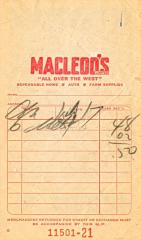 Macleod's Store Receipt (1960-07-17)