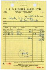 L&D Lumber Sales Limited Receipt (1961-09-28)