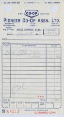 Pioneer Co-operative Association Limited Receipt (1963-09-18)