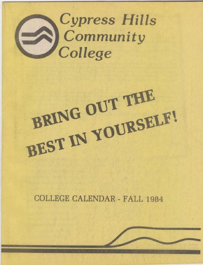 Cypress Hills Community College Fall Calendar (1984);Cypress Hills Community College Fall Calendar (1984)