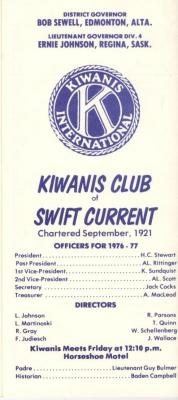 Kiwanis Club Flyer (1976)