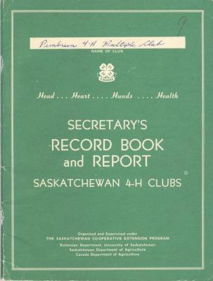 Pambrun 4-H Club Secretary's Record Book And Report (1966)