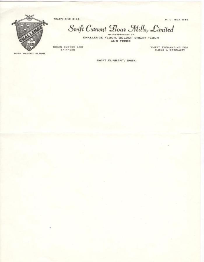 Swift Current Flour Mills Limited Letterhead;Swift Current Flour Mills Limited Letterhead