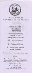 Swift Current Chamber of Commerce Annual General Meeting Invitation (2001-05-09);Swift Current Chamber of Commerce Annual General Meeting Invitation (2001-05-09)