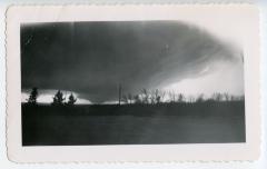 Photographic print of a thunderstorm (funnel?) cloud McCord, SK, June 2, 1953