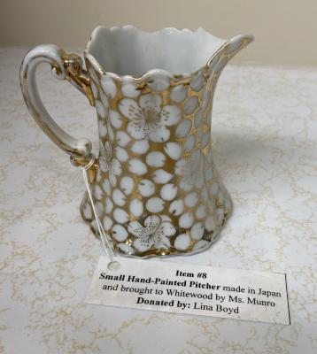 Pitcher - Gold and White floral design