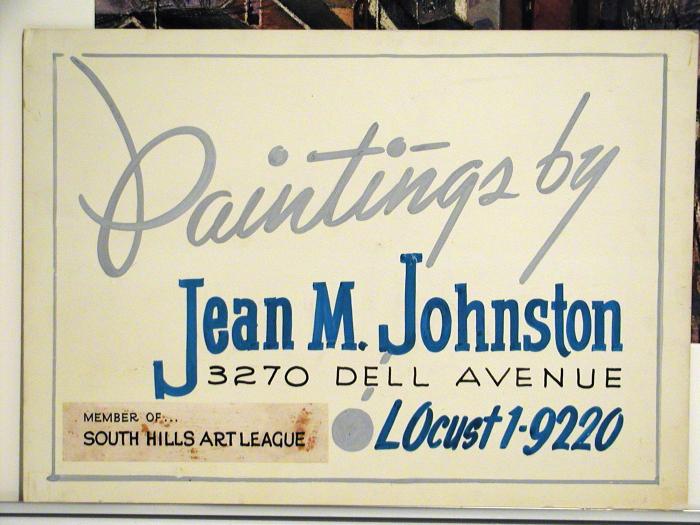 Johnston, Jean M. - "'Paintings by Jean Johnston'"