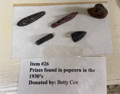 Popcorn Prizes (5) - found in popcorn in the 1930's