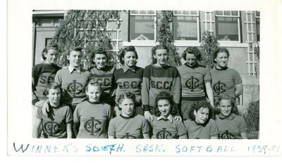 Photograph;Swift Current Collegiate Institute, Girls Softball Team (1939)