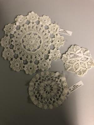 3 lace doilies