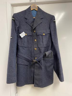 Dress up Air Force Uniform - jacket, hat, and belt. Worn by Ron Tallentire, 1943-1946 Ron Tallentire RCAF #R2018319