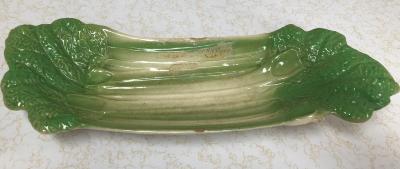 Green Platter- Celery Dish - Given to Jessie Howard by the late Hector McPhee of St. Luke District