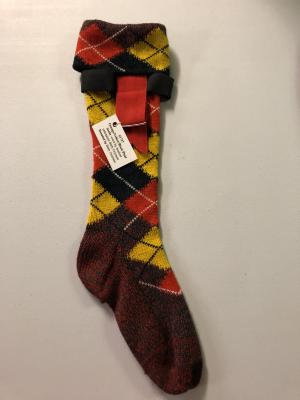 Orange/Yellow/Black plaid Socks - worn by musical entertainer Betty Grierson