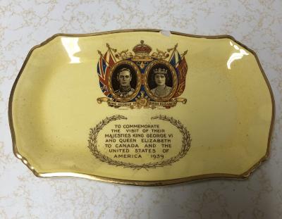 Commemorative Tray - to commemorate the Royal visit of 1939, originally belonged to Mrs. Edgar Aldous.