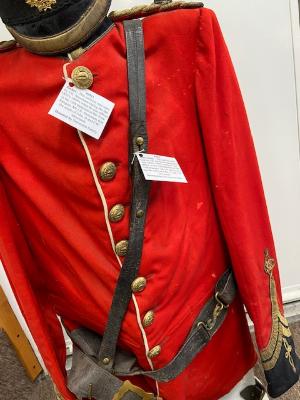 Rifle Strap  -  This uniform was worn by J.R. Stevenson during the late 1850's-1860's when he was officer in the 12th battalion of the York Rangers. Mr J.R. Stevenson was the uncle of John G. and F.W. Stevenson