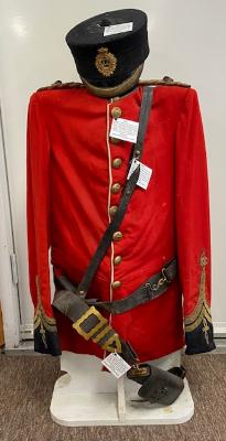 Jacket - This uniform was worn by J.R. Stevenson during the late 1850's-1860's when he was officer in the 12th battalion of the York Rangers. Mr J.R. Stevenson was the uncle of John G. and F.W. Stevenson