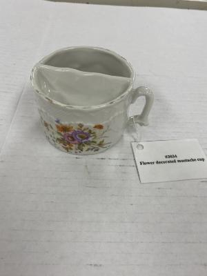 Flower decorated mustache cup