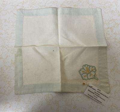 Linen Napkin - embroidered flower on corner