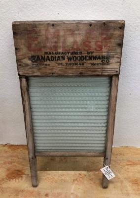 Canadian Woodenware Glass Washboard